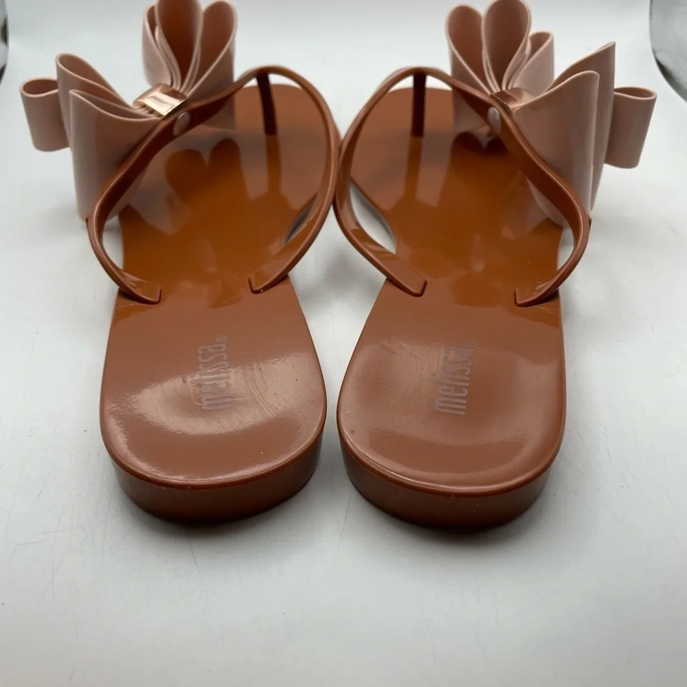Melissa Pink Big bow womens jelly sandals size 8